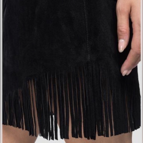 REPLAY SUEDE MINIROCK AUS WILDLEDER MIT FRANSEN SIZE M NWOT - Picture 14 of 15
